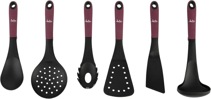 Jata Hogar HACC4600 Küchenutensilien-Set, 6-teilig, aus Nylon, Schöpflöffel, Spaghetti-Löffel, Pfann