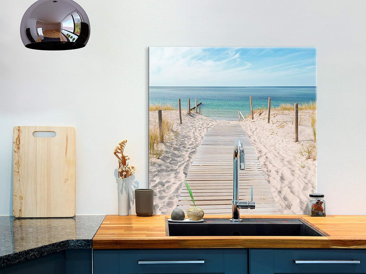 murando Spritzschutz Glas für Küche 60x60 cm Küchenrückwand Küchenspritzschutz Fliesenschutz Glasbil