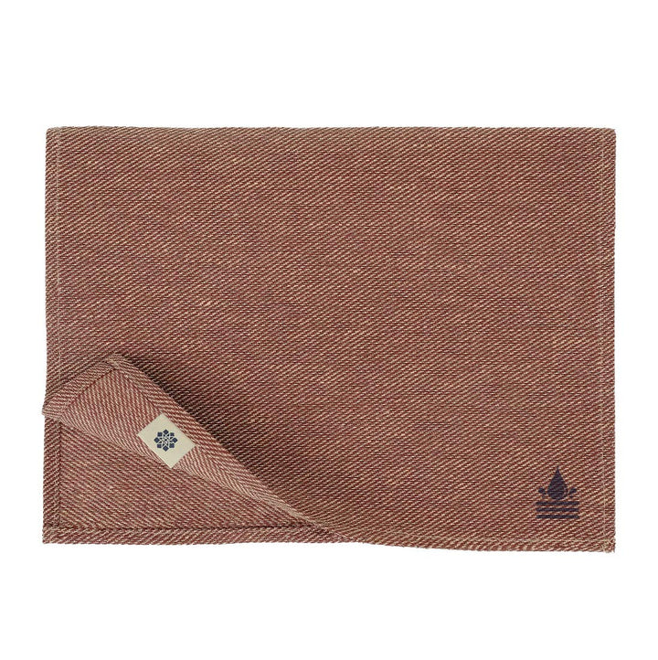 Linen & Cotton Tischsets Platzsets Stoff Tischmatte Pietro - 100% Leinen, Bordeaux Rot (30 x 45cm, 2
