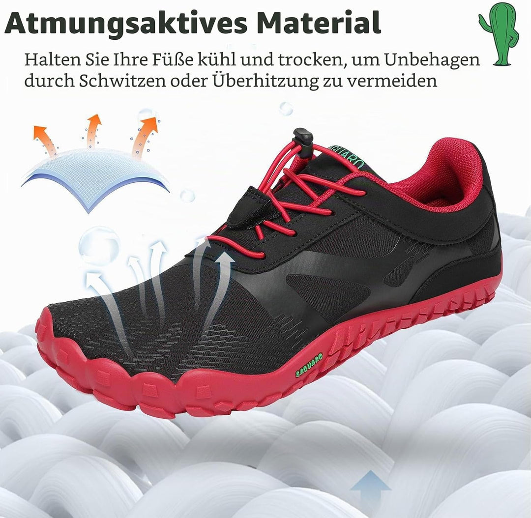 SAGUARO Unisex Barfussschuhe Leicht rutschfest Traillaufschuhe für Outdoor & Indoor 40 EU Dunkelrot,