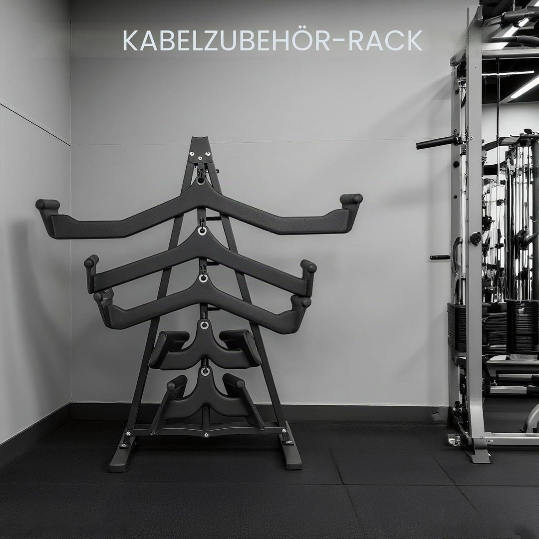 KORIKAHM Lat Pulldown Attachments Storage Rack, Wall Mounted Lat Pull Down Bar Organizer with Heavy