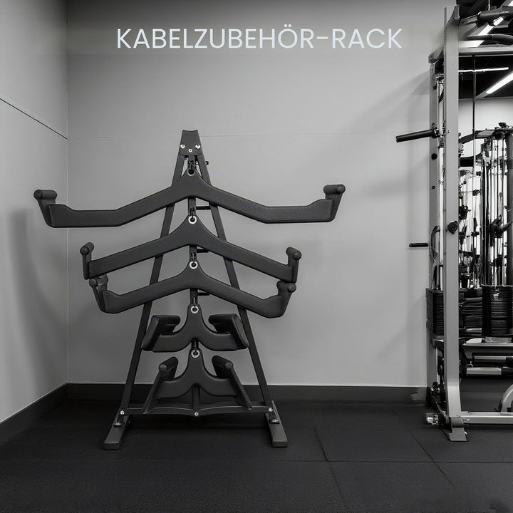 KORIKAHM Lat Pulldown Attachments Storage Rack, Wall Mounted Lat Pull Down Bar Organizer with Heavy