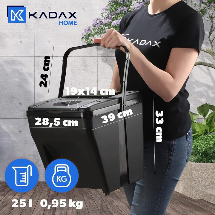KADAX Mülltrennsystem, modularer Mülleimer aus Kunststoff, Recycling-Eimer für die Küche und das Bad