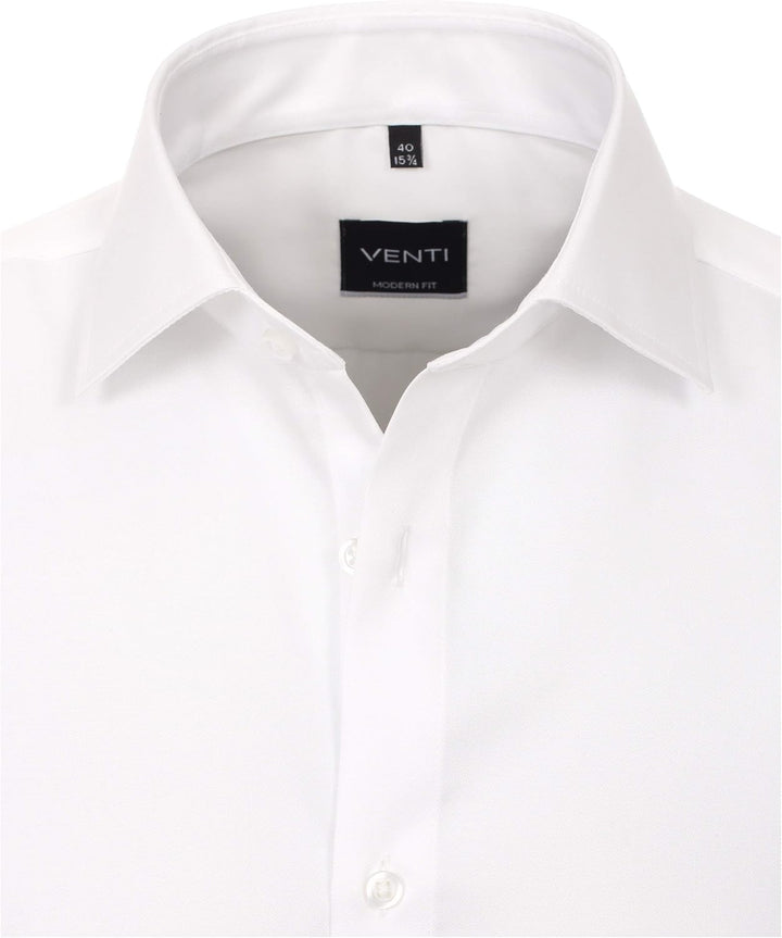 Venti Herren Twill Hemd unifarben extra Langer Arm 72cm Modern Fit 45 Extra Tall Weiss, 45 Extra Tal