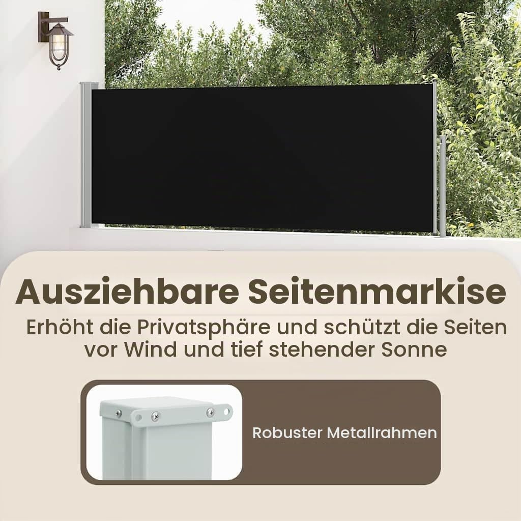 vidaXL Seitenmarkise Ausziehbar Sonnenschutz Sichtschutz Windschutz Seitenrollo Markise Seitenwandma