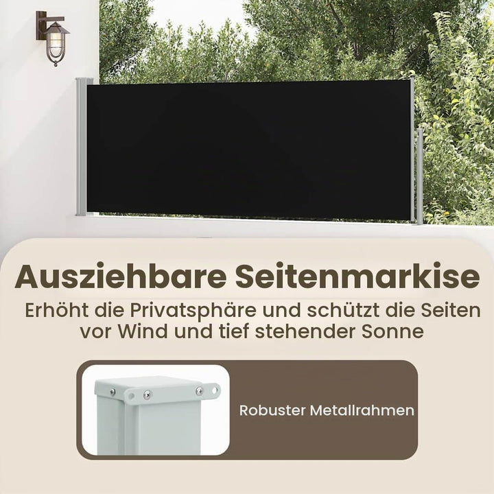 vidaXL Seitenmarkise Ausziehbar Sonnenschutz Sichtschutz Windschutz Seitenrollo Markise Seitenwandma