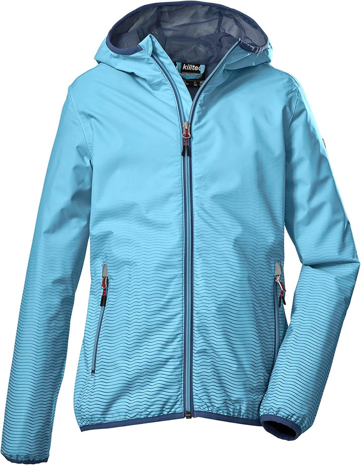 Killtec Mädchen Kos 211 Grls Jckt Funktionsjacke/Outdoorjacke mit Kapuze, packbar, eisblau