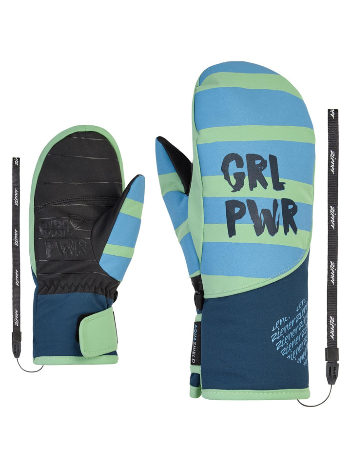 Ziener Mädchen Liwani Ski-Fäustling/Wintersport | wasserdicht, Primaloft, modisch, pastel green
