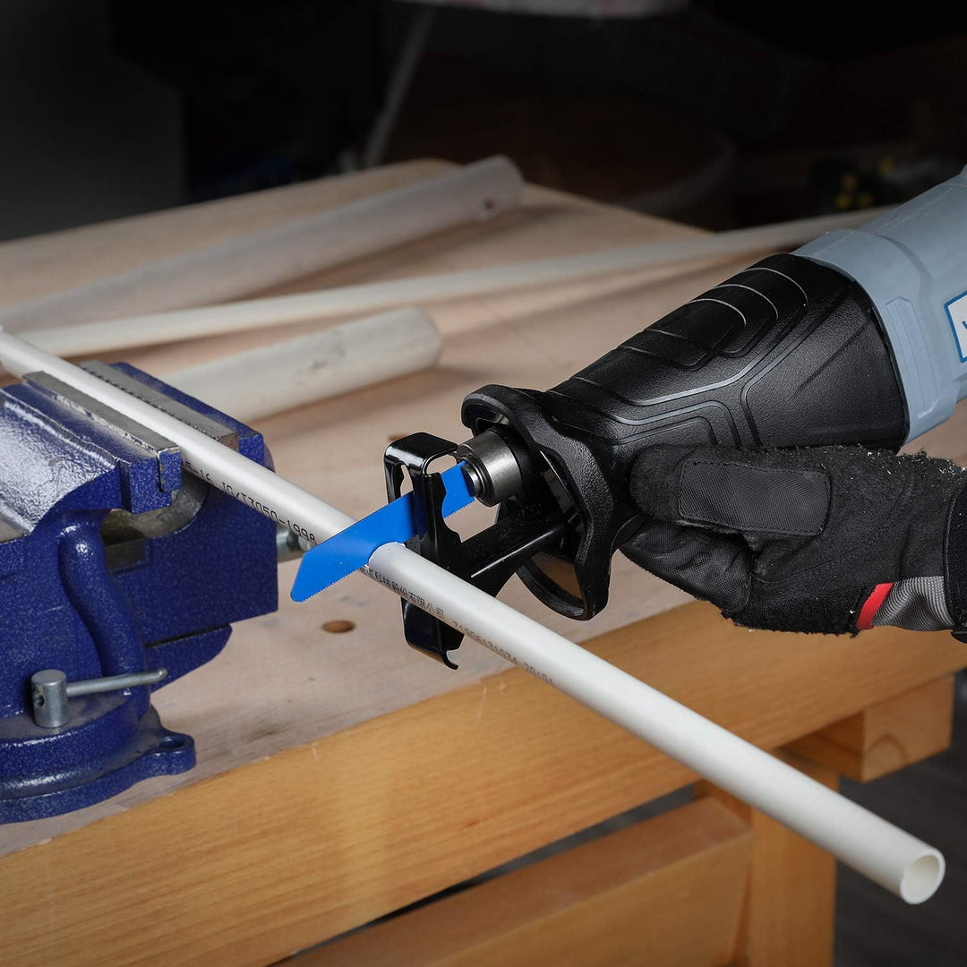 WORKPRO Säbelsäge Universalsäge Reciprosäge 2800RPM 710W Hublänge 20mm mit 4 Sägeblätter für Holz un