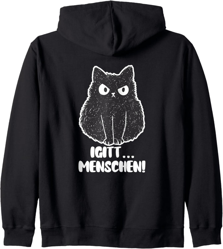 Igitt Menschen Katze Introvertiert Introvert Cat Misanthrop Kapuzenjacke