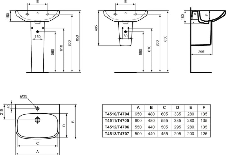 Ideal Standard - I.Life A, Säule für Waschtischinstallationen, weiss Colonna Für Waschbecken, Colonn