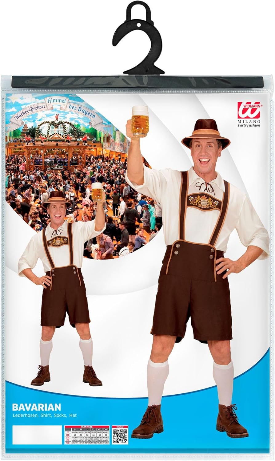 "BAVARIAN MAN" (lederhosen, shirt,socks, hat) - (M), M