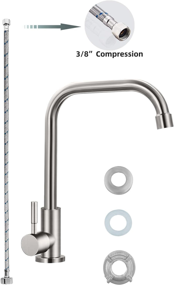 Nur kalter Wasserhahn, Einloch-Küchenspüle, SUS304 Edelstahl, gebürstetes Nickel