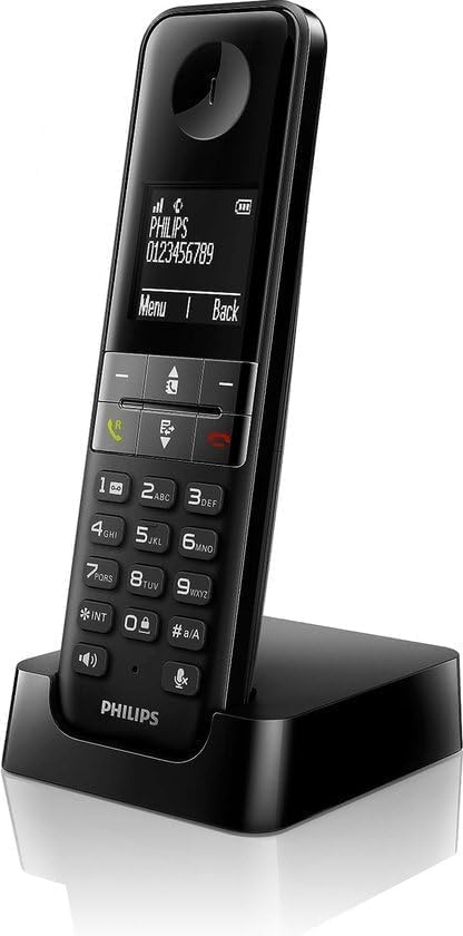 Philips D4701B Schnurloses Telefon mit 16 Stunden Sprechzeit, 4,6-cm-Display und Freisprechfunktion