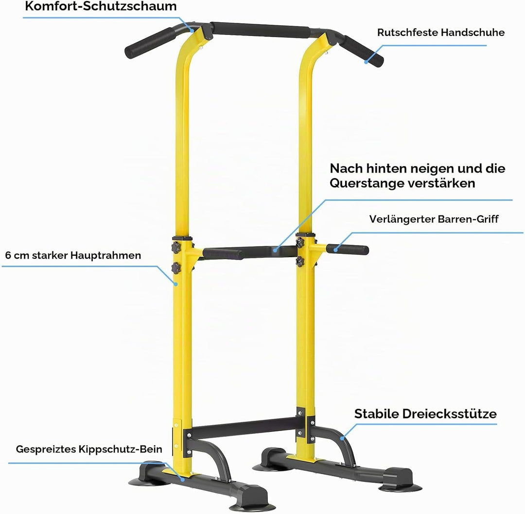 SDHYL Power Tower Kraftstation Klimmzugstange Dip-Stationen Höhe Verstellbar Schlingentraining Bauch