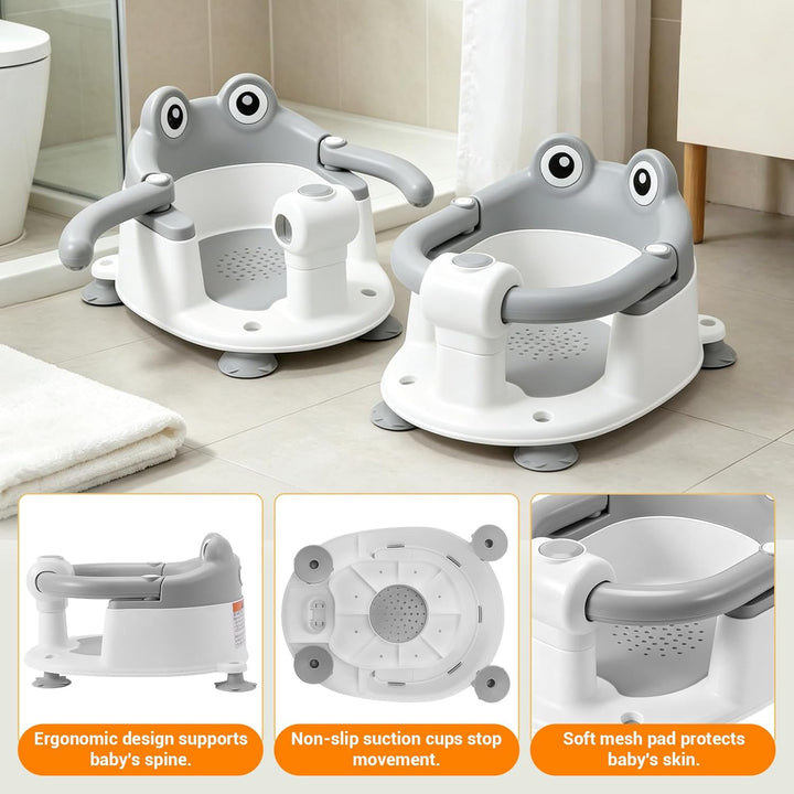 Stück Baby-Badesitz ab 6 Monate, Rutschfestes Design mit 4 Starken Saugnäpfen für Maximale Stabilitä