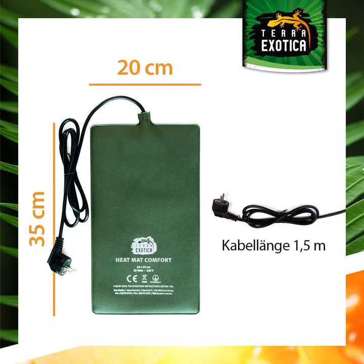 Terrarium Heizmatte Comfort 20 Watt, 20x35 cm - in 10W, 20W, 30W & 40W erhältlich - Wärmematte für R