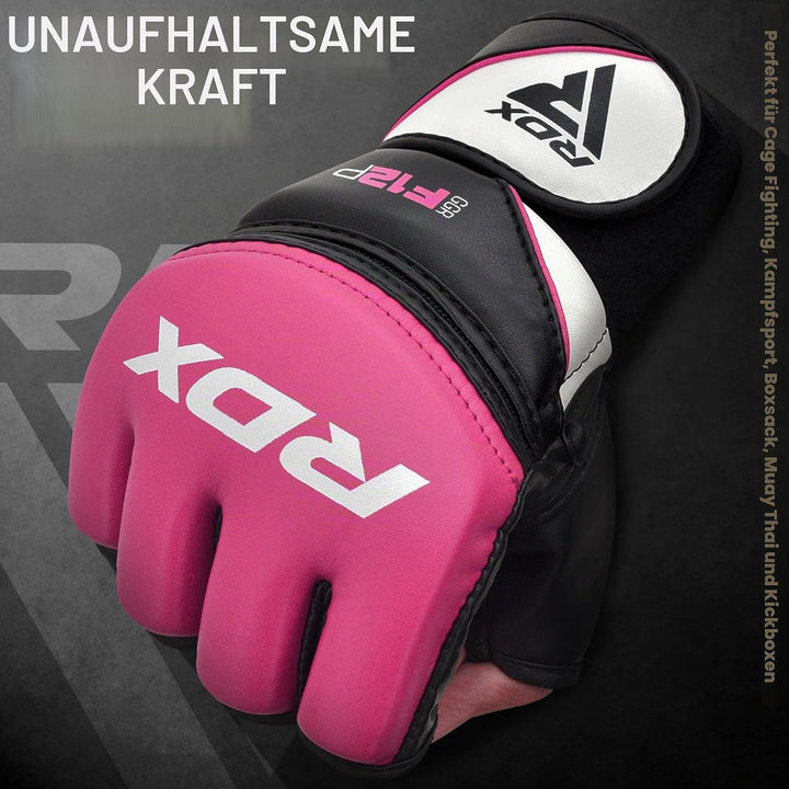 RDX Profi MMA Handschuhe Grappling Sparring Training, Maya Hide Leder, Kickboxen Kampfsport Gepolste