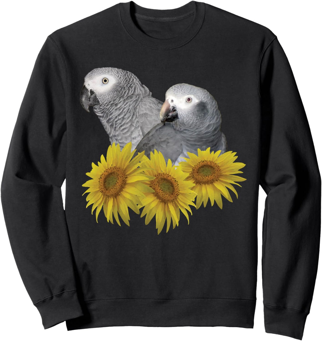 Kongo und Timneh Afrikanischer Graupapagei Sonnenblume Sweatshirt