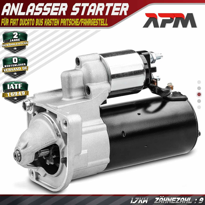 Frankberg Anlasser Starter 1,7KW Kompatibel mit Ducato 250 290 2.3L Diesel 2006-2014 Replace