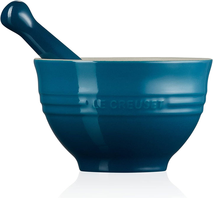 Le Creuset Mörser aus Steinzeug, 360 g, 300 ml, Deep Teal, 81209306420003, Deep Teal
