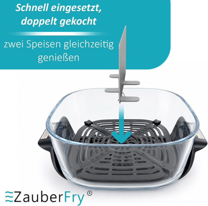 ZauberFry Backraumteiler aus Edelstahl für Ninja CRISPi 4-in-1 Glas-Heissluftfritteuse