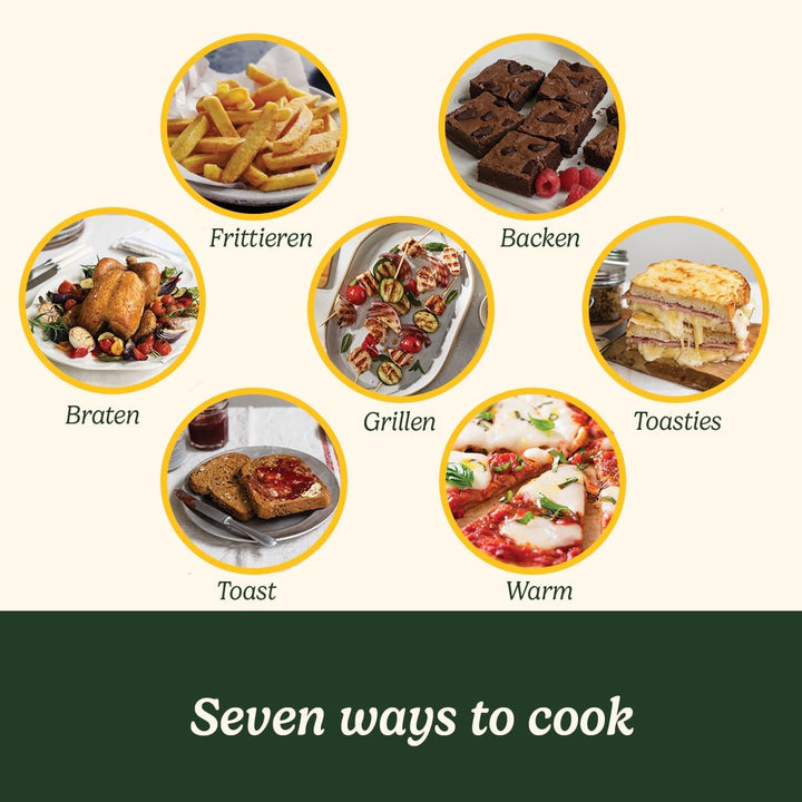 Cuisinart Air Fryer Minibackofen, 7-in-1 Funktion: Heissluftfritteuse, Backofen, Grill, Toaster, War
