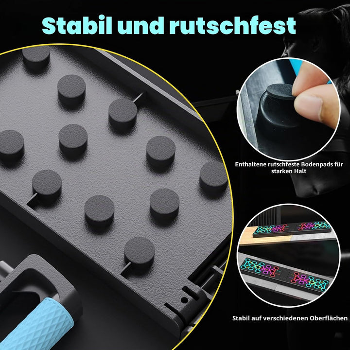 Liegestützbrett Push Up Board Faltbar Tragbar Liegestütze Brett mit Rutschfeste Silikongriffe Fitnes