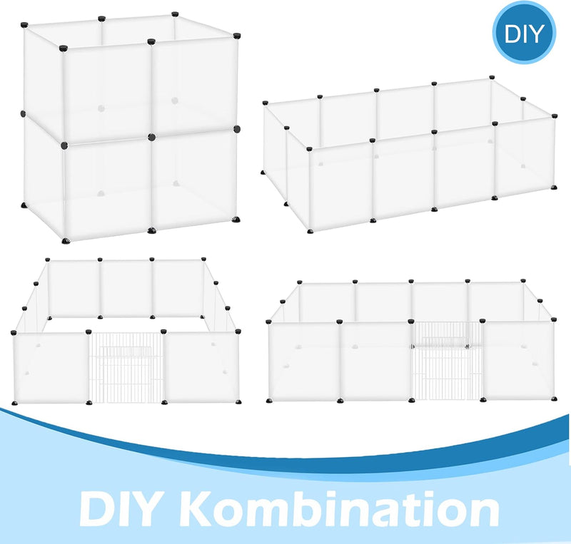 TRMLBE Freigehege Kaninchen, Meerschweinchen Gehege 12 Stück Kunststoff Kleintiergehege Freilaufgehe