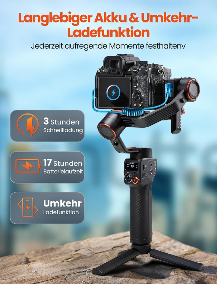 Hohem iSteady MT2 Kit, Gimbal Kamera, 3-Achsen Gimbal Stabilizer für Kamera Spiegellose Action Cam S