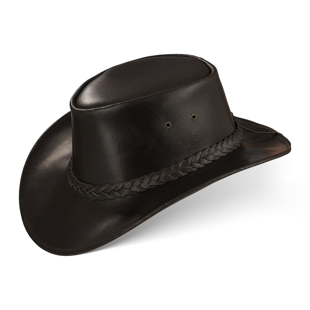 Black Forest Fox® Perth Western Cowboy Reiten Leder Sonnen Hut in versch. Farben L Braun, L Braun