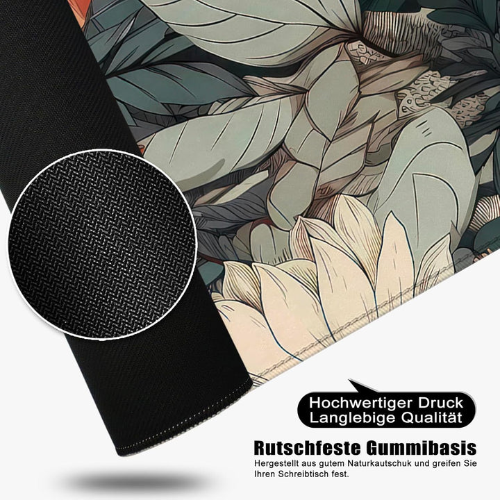 Schreibtischunterlage xl Mauspad Blumen 80x30 cm Gross Gaming Mousepad PC Professionelle Gamer Mausp