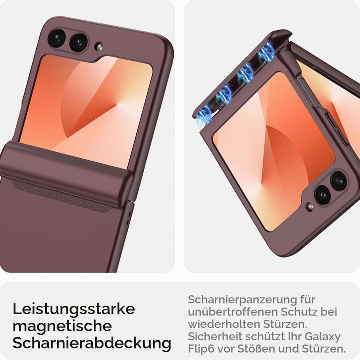 Miimall Kompatibel mit Samsung Galaxy Z Flip 6/Flip7 FE Hülle mit Scharnierschutz Magnetischer [Exte