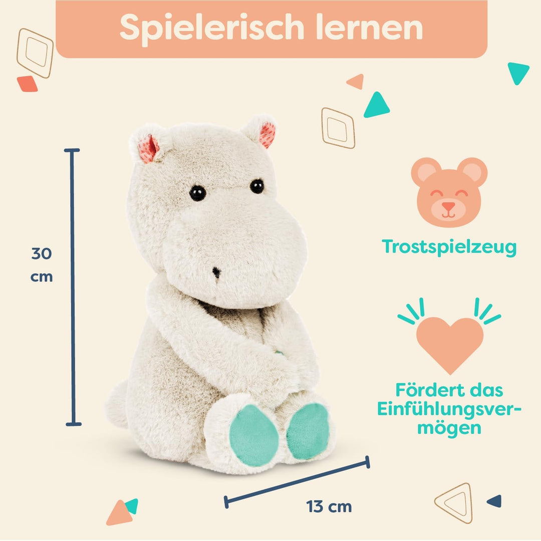 B. toys - Happyhues - Gerry Grey (Hellgrau) - Plüsch Nilpferd - Plüschtier - Weiches & graues Nilpfe
