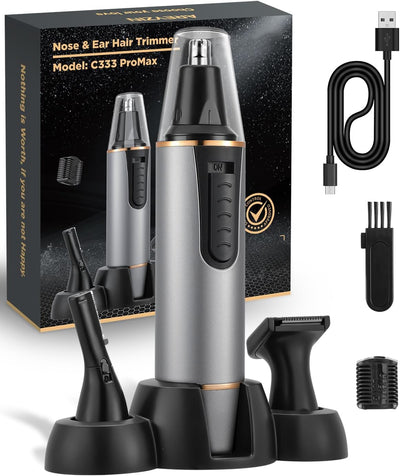 Nasenhaartrimmer Herren, 3 in 1 Wiederaufladbar nasenhaarschneider und Ohrhaarschneider für Frauen m