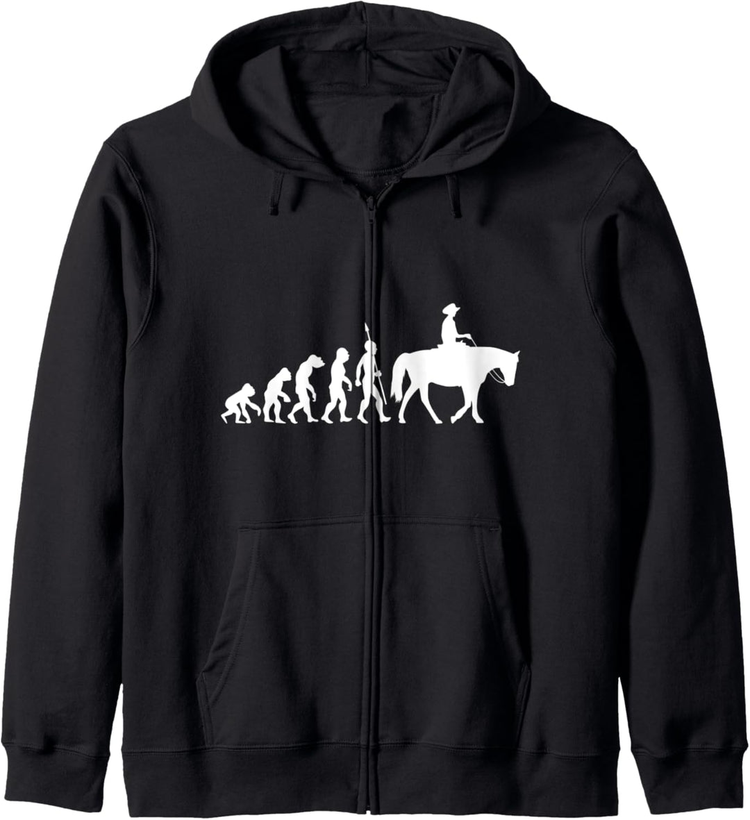 Westernreiten Westernreiter Reiten Evolution Fun Lustig Cool Kapuzenjacke