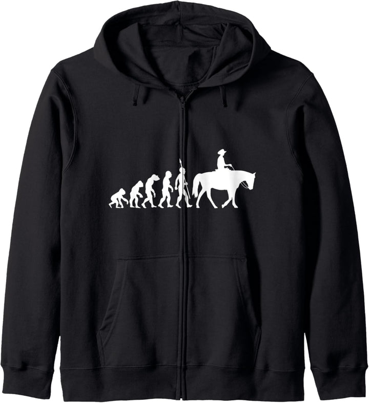 Westernreiten Westernreiter Reiten Evolution Fun Lustig Cool Kapuzenjacke
