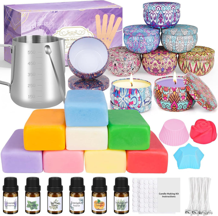 Kerzen Selber Machen Set, DIY Kerzenherstellung Kit für Erwachsene Anfänger, DIY Duftkerzen Geschenk