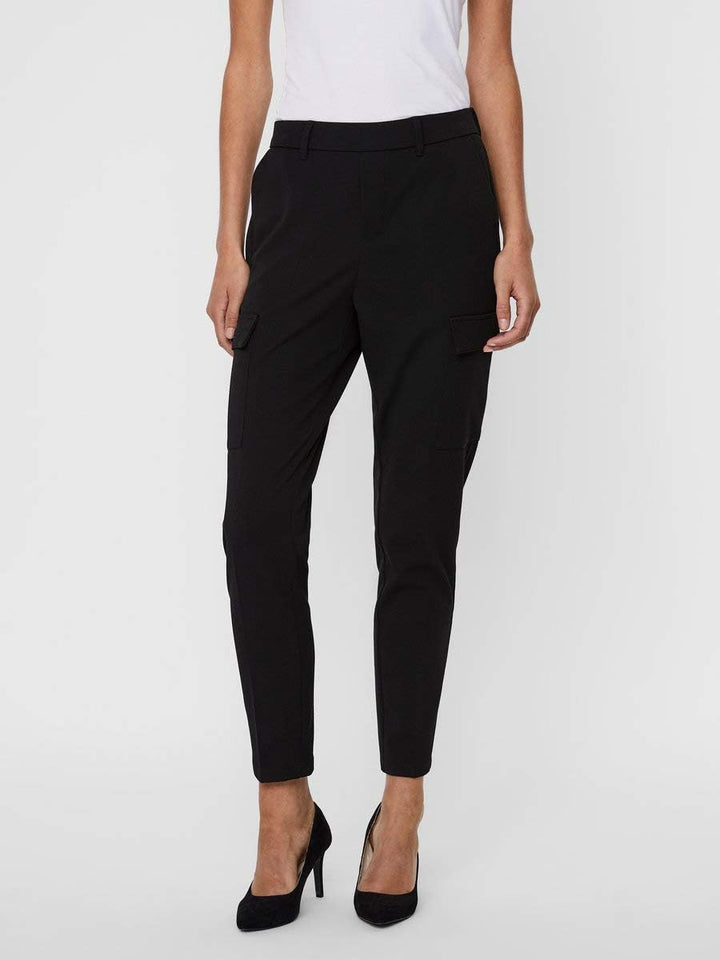 VERO MODA Damen Hose 10225280 XS Tall Schwarz, XS Tall Schwarz