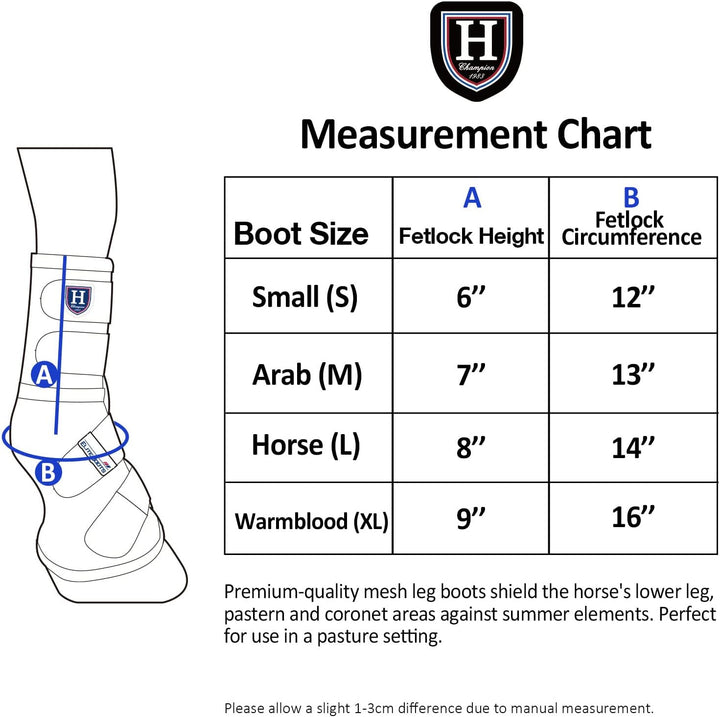Harrison Howard Fliegenstiefel für Pferde, perfekte konturierte Passform, Beinschoner, dichtes Netz,