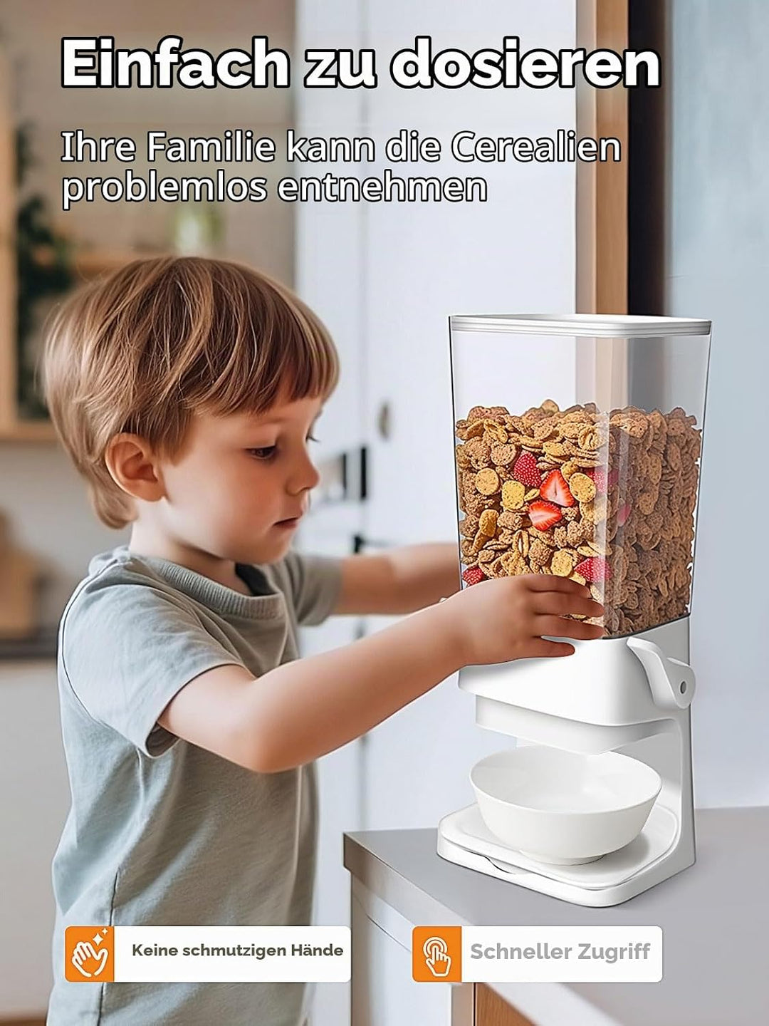 Tokokimo Cereal Dispenser, Zerkleinert Keine Cerealien Beim Ausgeben, Müslispender für Zereales Früh