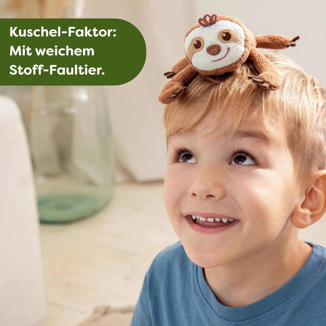 HABA Meine ersten Spiele – Faultier, komm mit! – Lustiges Bewegungsspiel ab 2 J. – Bring das Kuschel