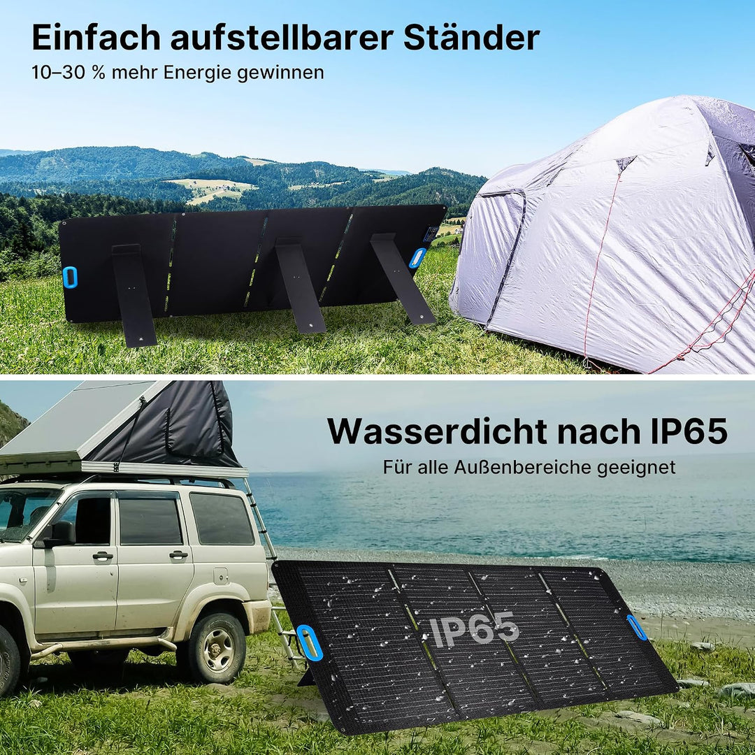 Nicesolar Solarpanel Faltbar 200W Solarmodul für Tragbare Powerstation Solargenerator 200W-PERC, 200