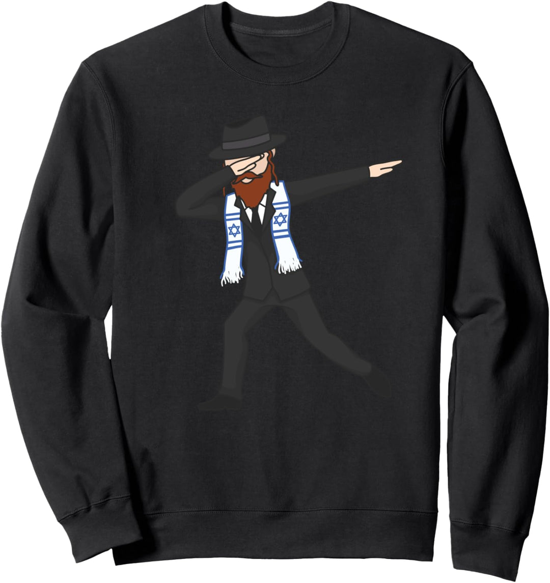 Dabbing Rabbi Dreidel Menorah Hemd Jüdischer Feiertag Dab Sweatshirt