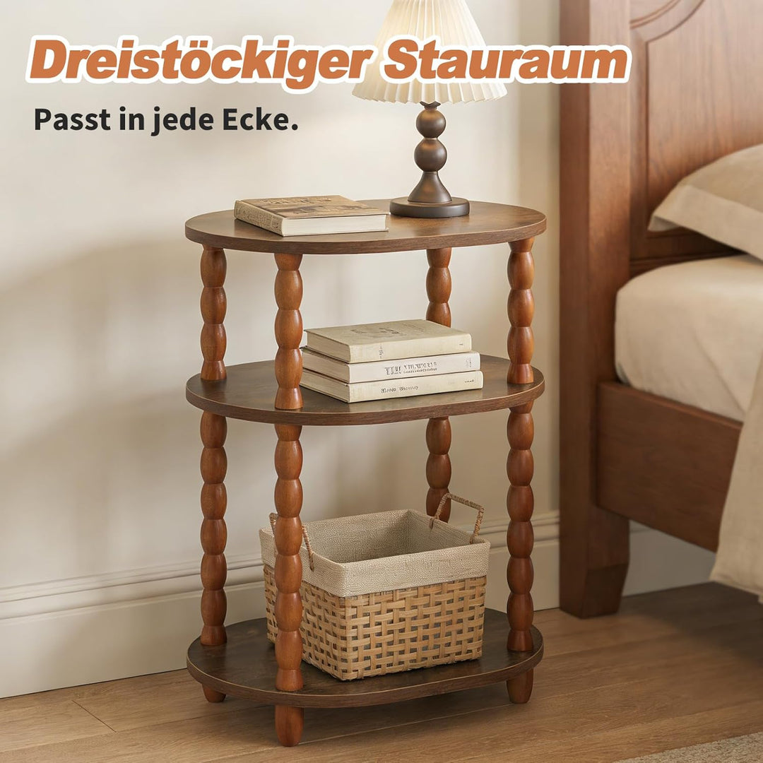 Holztisch, Kleiner Couchtisch &amp; Beistelltisch, multifunktionaler Mini Tisch für Bett, Couch, Wohnzim