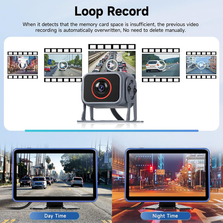 Digitale Wired Rückfahrkamera 5 Kamera kit mit 10.1 Zoll IPS Monitor mit 5M+15M Kabel, Rückfahrkamer