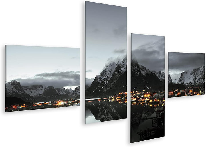 islandburner Bild auf Leinwand Sonnenuntergang In Reine Village Lofoten Norwegen Bilder Wandbilder P