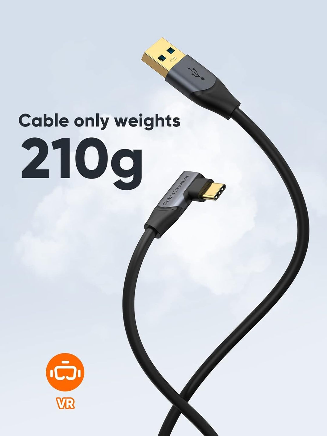 Kompatibel mit Quest 2 Link Kabel 5M, CableCreation USB 3.2 Gen1 auf USB C Kabel 5 Gbps, Link Kable