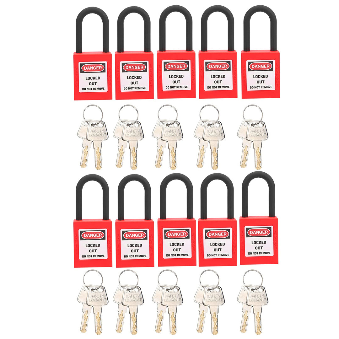 Lockout Vorhängeschloss, 10 Metall Lockout Tagout Schlösser mit 20 Schlüssel Sicherheits Vorhängesch