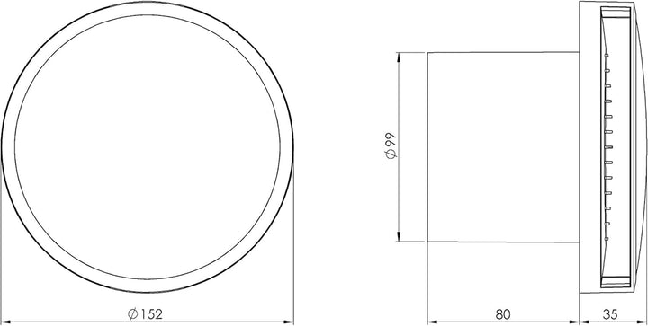 Ø 100mm Gold Badlüfter - Ventilator mit Kugellager - Lüfter für Effiziente Belüftung im Bad Kuche WC